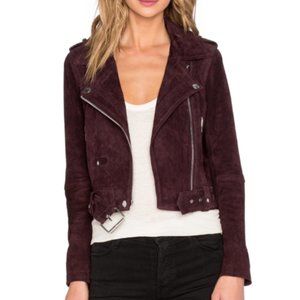 Blank NYC Suede Maroon Biker Moto Jacket - Size S